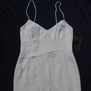 Ralph Lauren 4 White Silk Spaghetti Straps Sheath